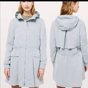 Lululemon gray pack and glyde full zip hooded jacket size 6